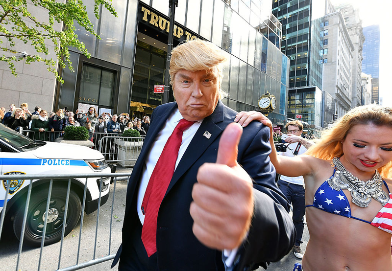 Trump performance art by photographer Alison Jackson (Photo by Slaven Vlasic/Getty Images)